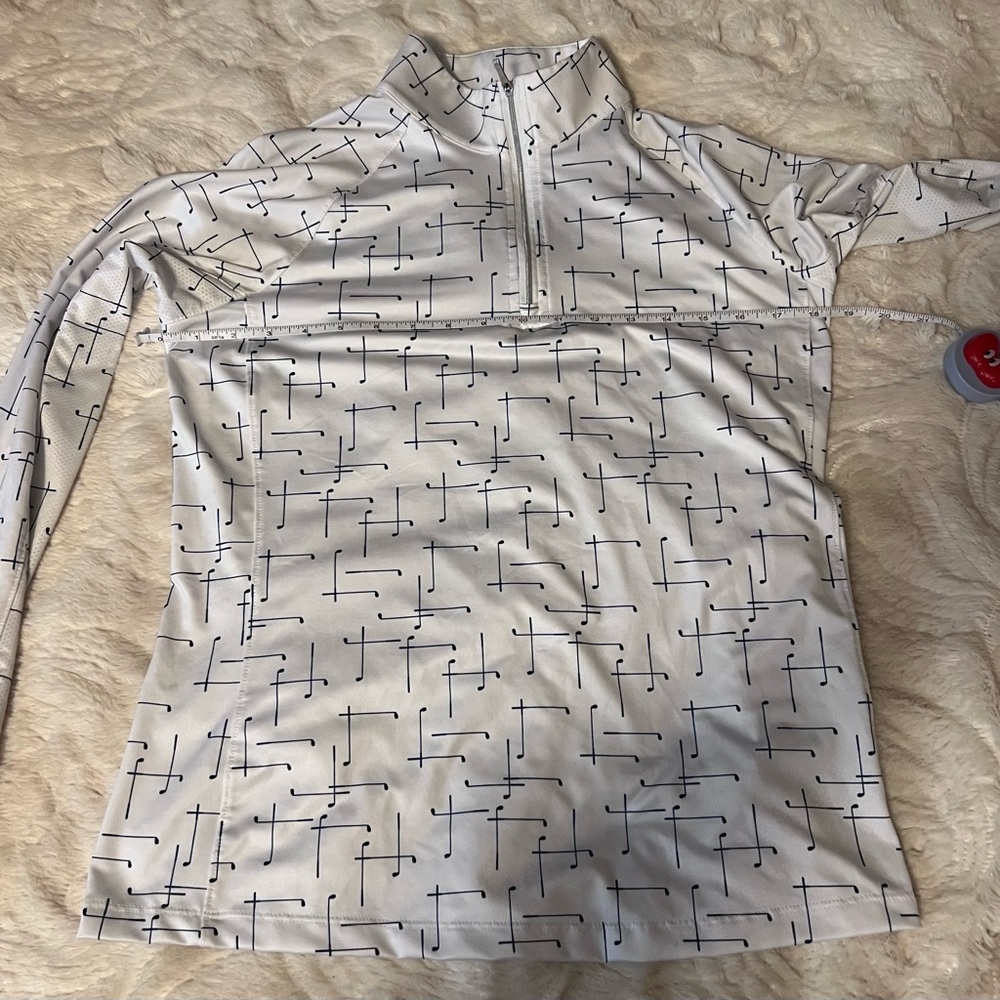Lady Hagen White and black golf club Patterned Jersey Top